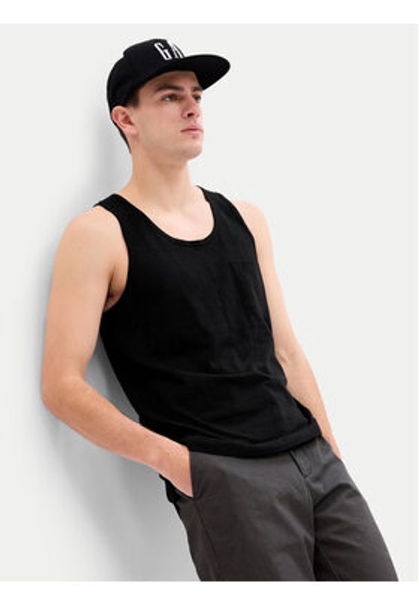 GAP - Gap Tank top 545873-00 Czarny Regular Fit. Kolor: czarny. Materiał: bawełna