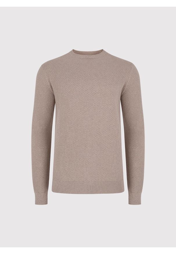 Pako Lorente - PAKO LORENTE - Sweter męski w kolorze beżowym. Kolor: beżowy, czarny. Materiał: bawełna, wełna. Sezon: jesień