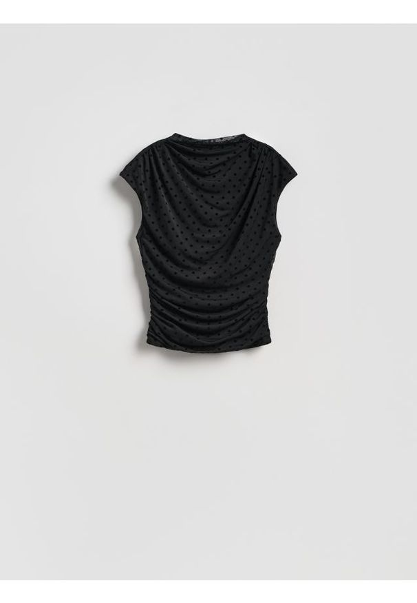 Reserved - Bluzka z drapowaniem - wielobarwny. Materiał: dzianina