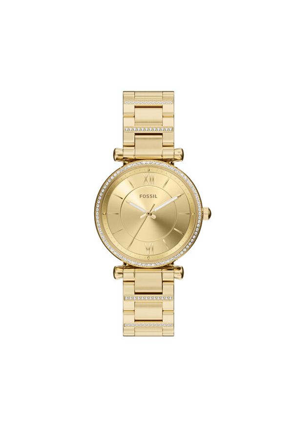 Fossil Zegarek Carlie ES5465 Złoty. Kolor: złoty