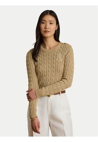 Lauren Ralph Lauren - LAUREN RALPH LAUREN Sweter 200P14039006 Beżowy Regular Fit. Kolor: beżowy. Materiał: wiskoza #1