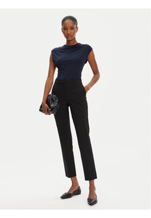 BOSS Bluzka Elamma 50541896 Granatowy Slim Fit. Kolor: niebieski. Materiał: wiskoza