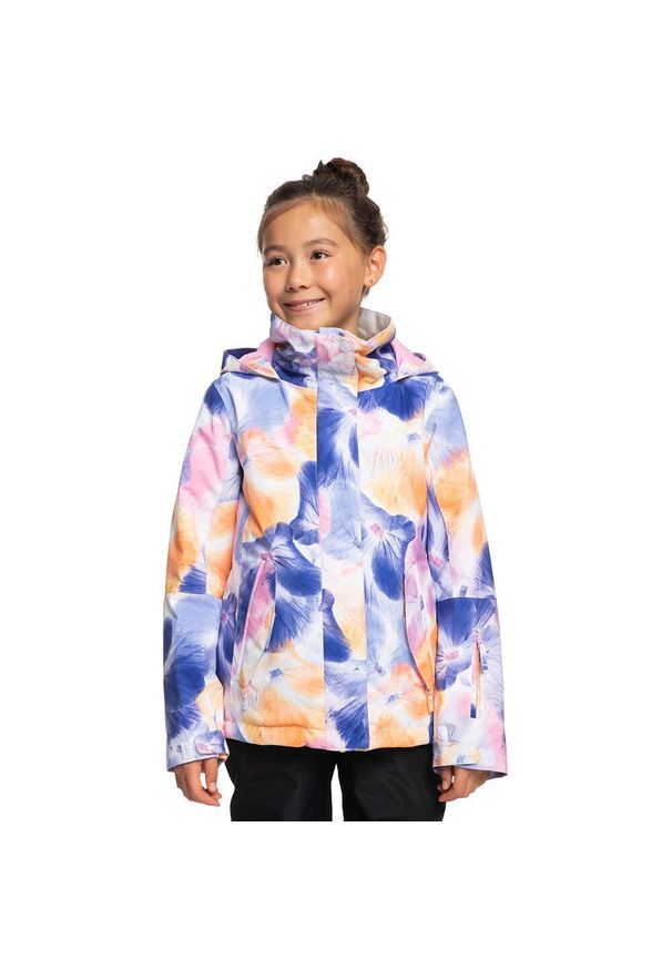 Kurtka narciarska dla dzieci Roxy Jetty Girl. Typ kołnierza: kaptur. Kolor: wielokolorowy. Materiał: poliester. Sezon: zima. Sport: narciarstwo
