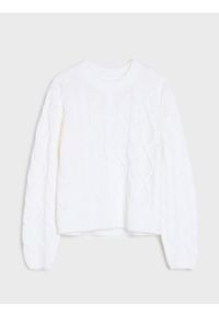 Sinsay - Strukturalny sweter - kremowy. Kolor: kremowy