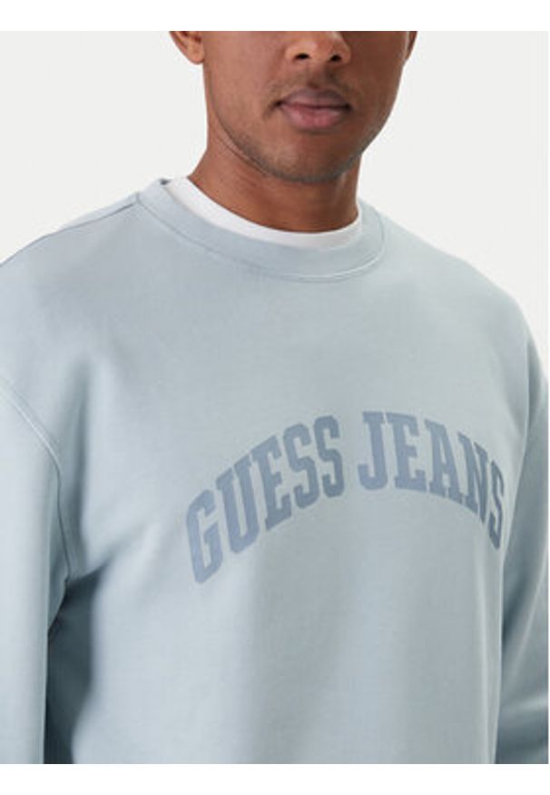 Guess Jeans Bluza M6GQA6 KCPR1 Niebieski Regular Fit. Kolor: niebieski. Materiał: bawełna