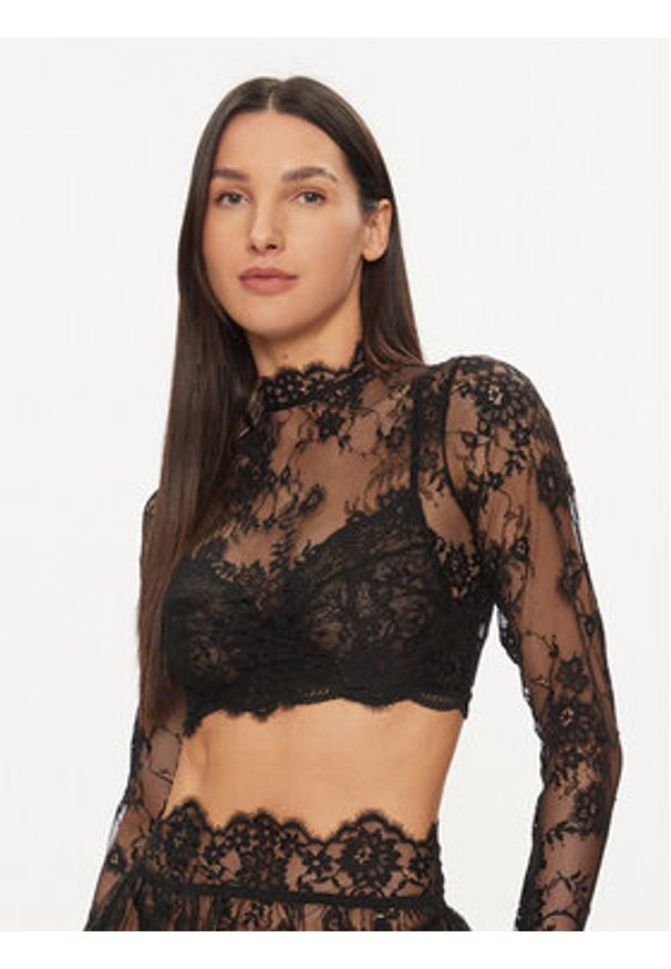 Hunkemöller Bluzka Mya 205075 Czarny Slim Fit. Kolor: czarny. Materiał: syntetyk