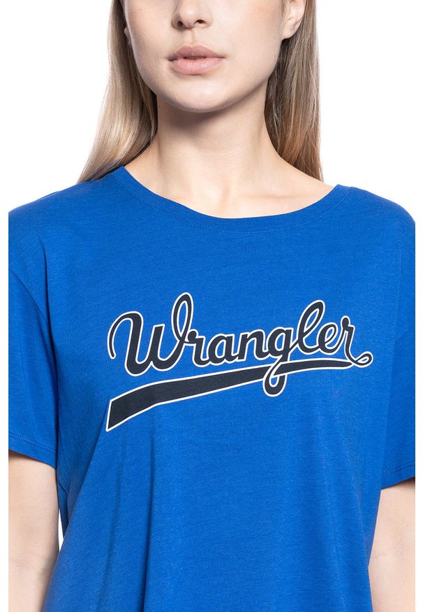 Wrangler - T-SHIRT DAMSKI WRANGLER DRAPE TEE COBALT BLUE W7P7F6B09 112132065