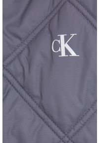 Calvin Klein Jeans Kurtka dwustronna damska kolor szary przejściowa. Okazja: na co dzień. Kolor: szary. Materiał: materiał, włókno. Wzór: gładki. Styl: casual #3