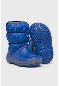 Crocs - Buty dziecięce. Kolor: niebieski. Materiał: syntetyk, materiał. Szerokość cholewki: normalna. Sezon: zima #4
