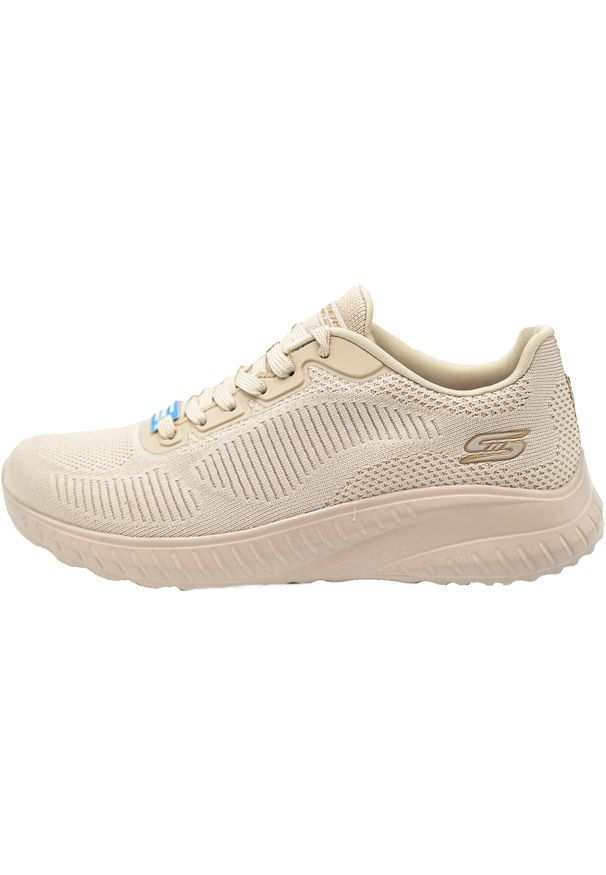 skechers - Buty do chodzenia damskie Skechers Bobs Squad Chaos. Zapięcie: sznurówki. Kolor: beżowy. Materiał: materiał, syntetyk. Szerokość cholewki: normalna. Model: Skechers Sport. Sport: turystyka piesza