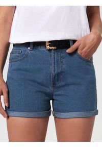 Sinsay - Szorty jeansowe mom high waist - granatowy. Stan: podwyższony. Kolor: niebieski. Materiał: jeans #1