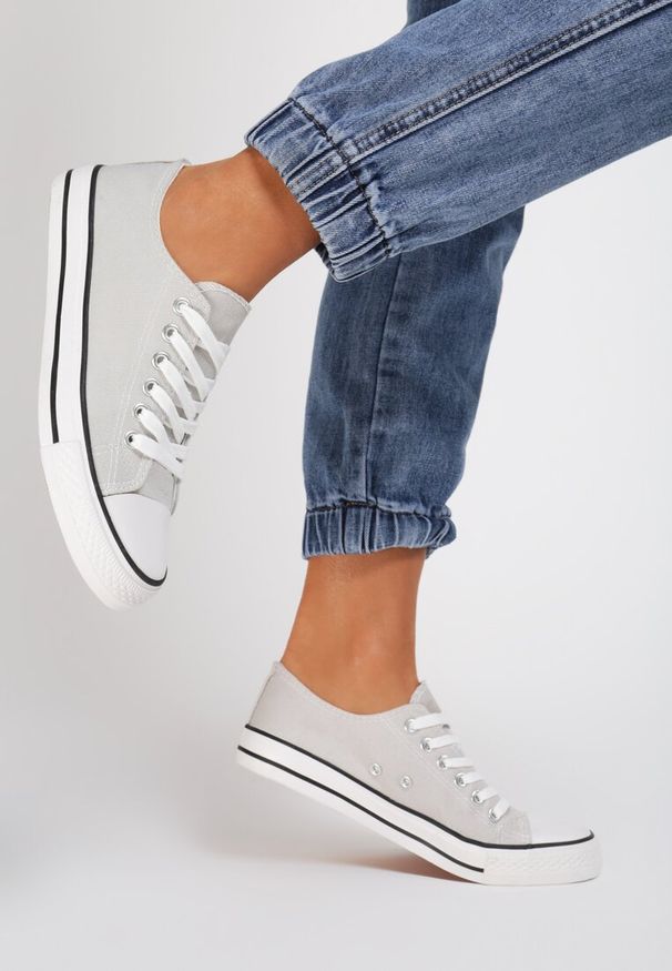Renee - Szare Trampki Lakelet. Okazja: na co dzień. Wysokość cholewki: przed kostkę. Kolor: szary. Materiał: guma, jeans, materiał. Szerokość cholewki: normalna. Styl: klasyczny, casual