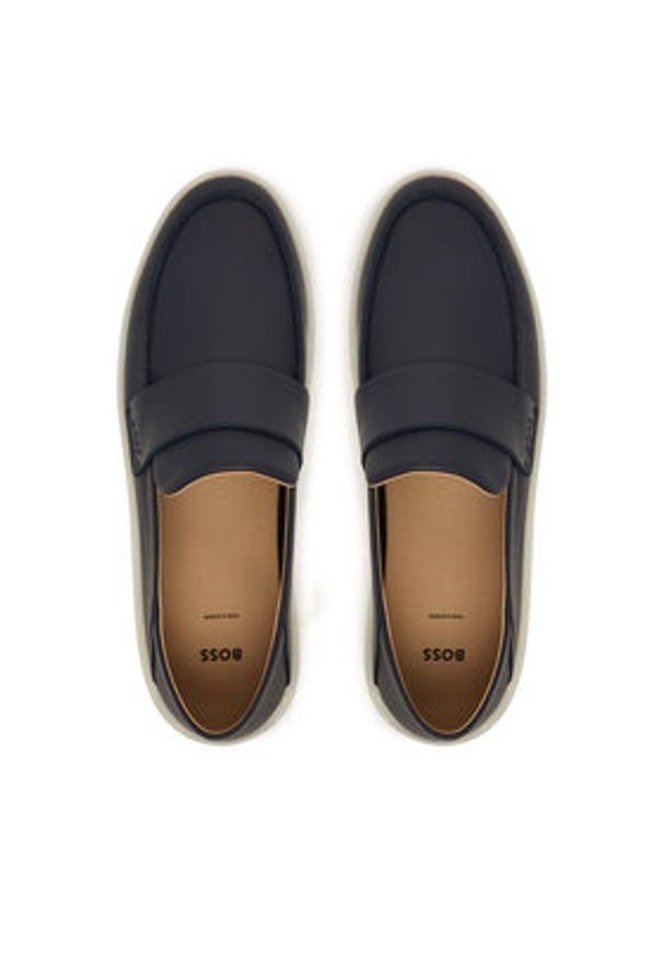 BOSS Półbuty Randal 50563163 Granatowy. Kolor: niebieski. Materiał: skóra