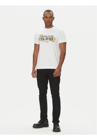 Versace Jeans Couture T-Shirt 78GAHC05 Biały Regular Fit. Kolor: biały. Materiał: bawełna