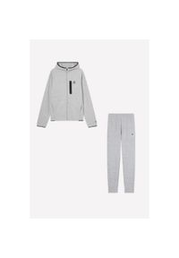 Dres męski treningowy Champion Hooded Full Zip C-tech Slim Fit Tracksuit. Kolor: szary. Materiał: dresówka #1