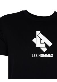 Les Hommes T-Shirt "New Logo" | LBT1009700P | Mężczyzna | Czarny. Kolor: czarny. Materiał: bawełna. Wzór: nadruk. Styl: klasyczny, elegancki