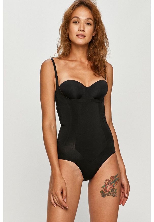 Spanx - Body. Kolor: czarny. Materiał: materiał