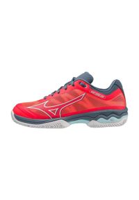 Buty do tenisa damskie Mizuno Wave Exceed Light CC Fierry Coral 2. Kolor: czerwony. Model: Mizuno Wave. Sport: tenis