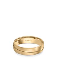 W.KRUK - Obrączka ślubna złota BIELLA męska. Materiał: złote. Kolor: złoty. Wzór: aplikacja, gładki #1