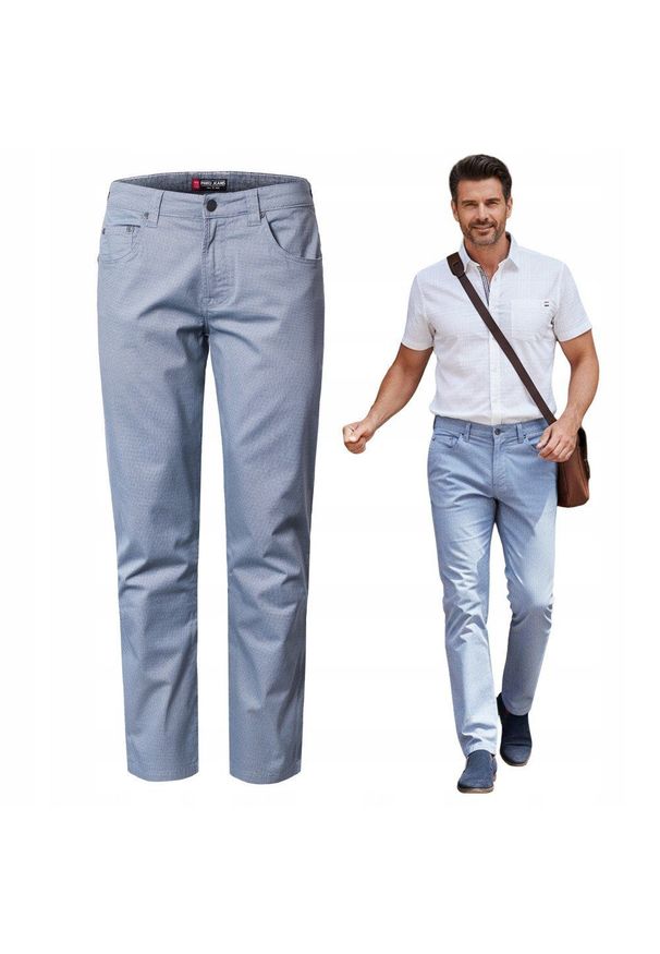 Lekkie, Bawełniane Spodnie - Wiosna, Lato - Pako Jeans - Niebieskie. Kolor: niebieski. Materiał: elastan, bawełna. Sezon: wiosna, lato