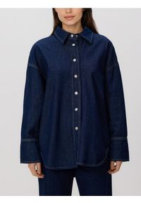 Reserved - Jeansowa koszula - granatowy. Kolor: niebieski. Materiał: jeans