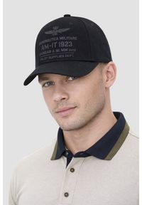 Aeronautica Militare - AERONAUTICA MILITARE Czarna męska czapka z daszkiem. Kolor: czarny. Wzór: haft. Styl: casual, sportowy #3