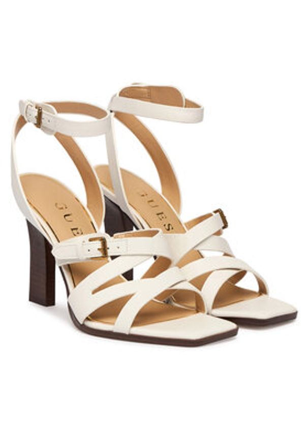 Guess Sandały FLJRAD LEA03 Kremowy. Kolor: kremowy. Materiał: skóra