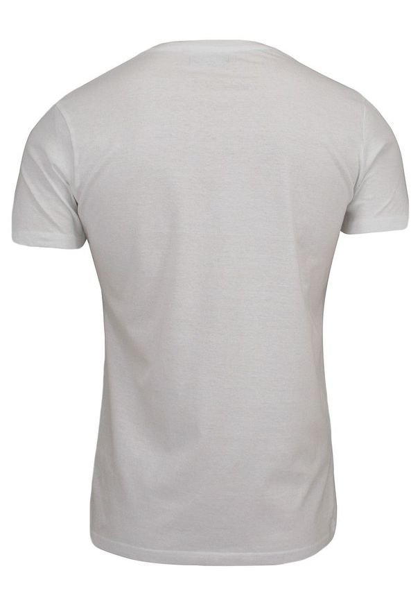 Biała Męska Koszulka (T-shirt) - Brave Soul - V-Neck. Okazja: na co dzień. Kolor: biały. Materiał: bawełna. Styl: casual
