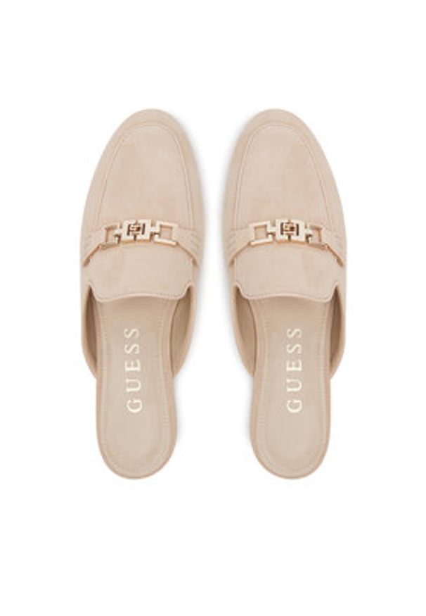 Guess Klapki FLJBOMSUE06 Beżowy. Kolor: beżowy. Materiał: skóra
