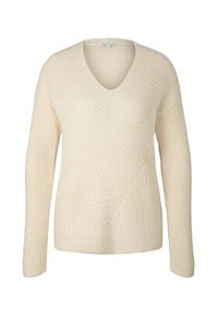 Tom Tailor Sweter 1034068 Biały Regular Fit. Kolor: biały. Materiał: bawełna #6