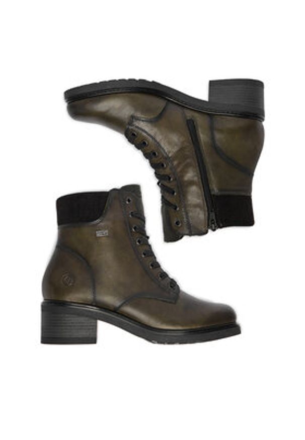 Remonte Trzewiki CEO-D1A70-52 Zielony. Kolor: zielony. Materiał: skóra