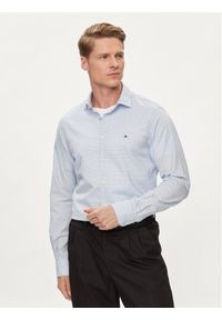 TOMMY HILFIGER - Tommy Hilfiger Koszula Circle MW0MW34649 Błękitny Slim Fit. Kolor: niebieski. Materiał: bawełna