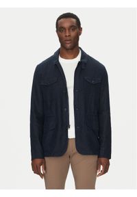 Michael Kors Kurtka przejściowa CS4205YBEY Granatowy Regular Fit. Kolor: niebieski. Materiał: len #1