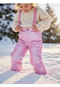 Sinsay - Ocieplane spodnie zimowe z odpinanymi szelkami - różowy. Kolor: różowy. Sezon: zima #1