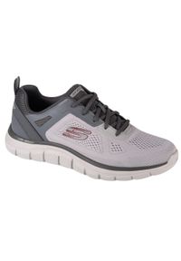 skechers - Buty do chodzenia męskie Skechers Track-broader. Zapięcie: sznurówki. Kolor: biały, wielokolorowy, szary. Materiał: guma, materiał, tkanina, syntetyk. Szerokość cholewki: normalna. Sport: turystyka piesza