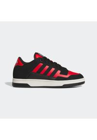 Adidas - Sneakersy męskie ADIDAS Rapid Court Low. Kolor: czerwony, wielokolorowy, czarny. Materiał: guma, zamsz, kauczuk, materiał, syntetyk. Szerokość cholewki: normalna. Sport: koszykówka