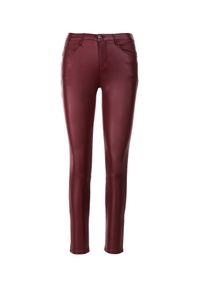 Born2be - Bordowe Spodnie Skinny Metilira. Kolor: czerwony #5