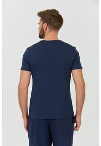Emporio Armani - EMPORIO ARMANI Granatowy męski t-shirt bande logo, Rozmiar XL. Kolor: niebieski #4