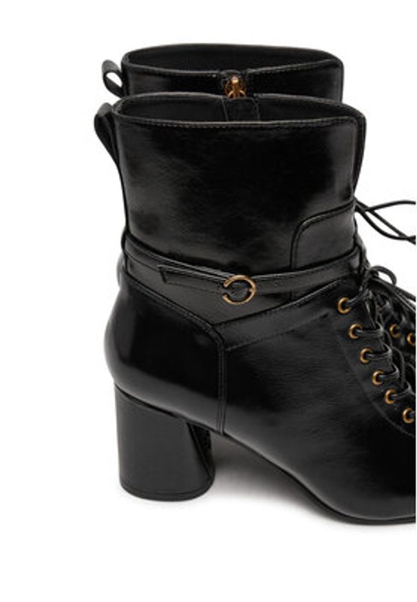 Pinko - PINKO Trzewiki Cindy 07 SD0137 P043 Czarny. Kolor: czarny. Materiał: skóra