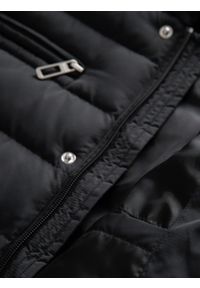 Ombre Clothing - Pikowana kurtka męska ze stójką i zamkami na klatce piersiowej – czarna V1 - Rozmiar: XL. Okazja: na co dzień. Typ kołnierza: kołnierzyk stójkowy. Kolor: czarny. Materiał: poliester, materiał. Styl: sportowy, casual, elegancki #6