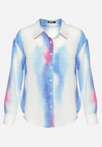 Born2be - Biało-Niebieska Koszula z Wzorem Tie-Dye Aranepia. Kolor: biały #7