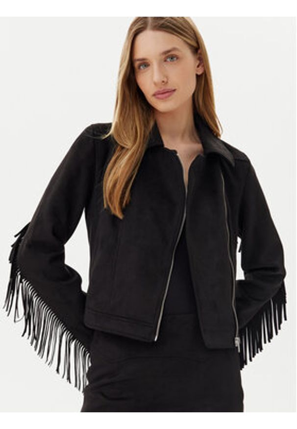 Noisy may - Noisy May Kurtka z imitacji skóry Abby 27033110 Czarny Regular Fit. Kolor: czarny. Materiał: skóra