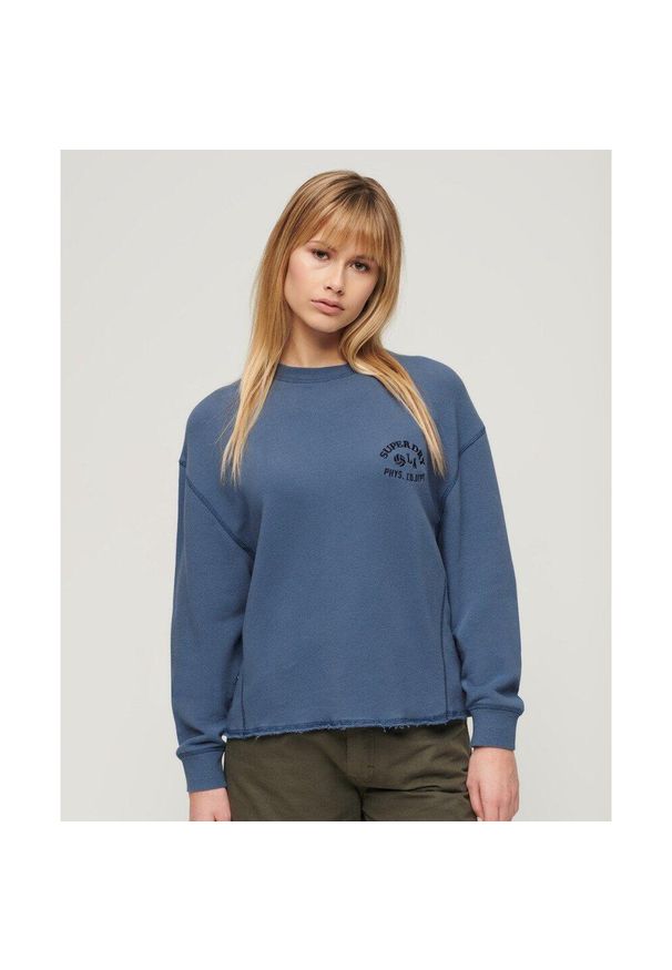 Superdry - Bluza Essential. Kolor: niebieski