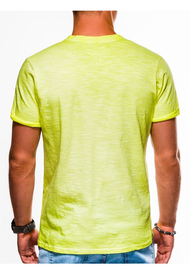 Żółty t-shirt Ombre Clothing