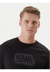 Karl Lagerfeld - KARL LAGERFELD T-Shirt 755060 562242 Czarny Regular Fit. Typ kołnierza: dekolt w karo. Kolor: czarny. Materiał: bawełna #3