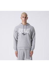 EVERLAST - Ikoniczny Bluza Z Kapturem Z Logiem Siwy Melanz Bawelna, Poliester. Typ kołnierza: kaptur. Kolor: szary. Materiał: poliester. Wzór: paski #1
