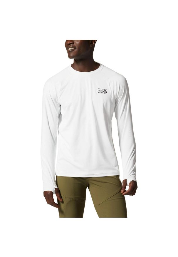 MOUNTAIN HARDWEAR - Koszula sportowa z długim rękawem Crater Lake Long Sleeve Crew - szara. Kolor: szary. Długość rękawa: długi rękaw. Długość: długie. Sport: kolarstwo