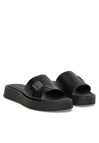 Calvin Klein Klapki Flatform Slide W/Ck Hw - Lth HW0HW02368 Czarny. Kolor: czarny. Materiał: skóra