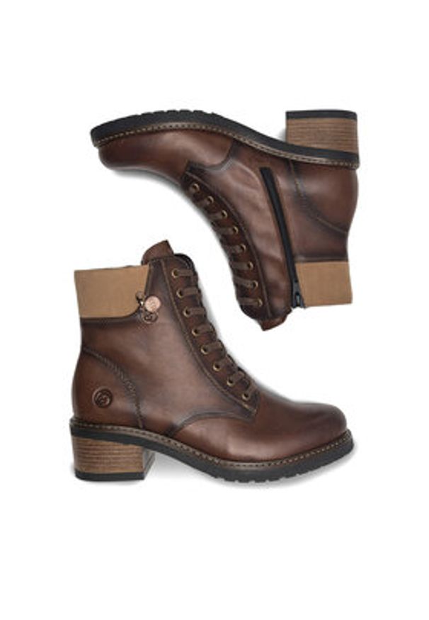 Remonte Trzewiki D1A70-22 Brązowy. Kolor: brązowy. Materiał: skóra