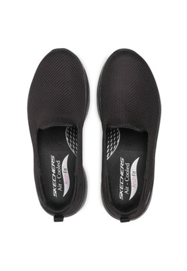 skechers - Skechers Półbuty Go Walk Arch Fit 124401/BBK Czarny. Kolor: czarny. Materiał: materiał